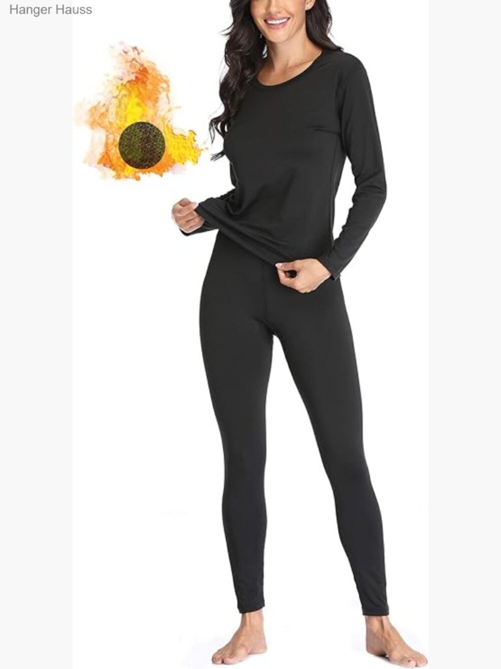 Thermal Underwear Set Fleece Lined Base Layer Long John Skiing Medium